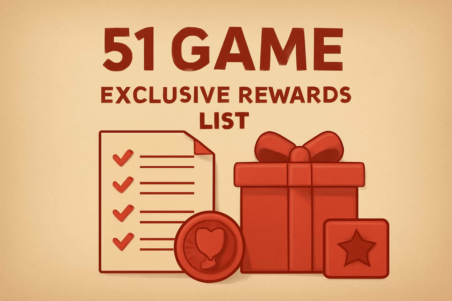 An informative graphic representing the 51 Game Exclusive Rewards List.