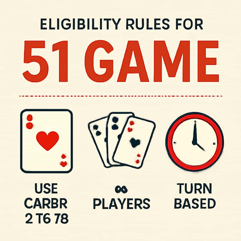 An educational illustration of the eligibility rules for 51 Game.