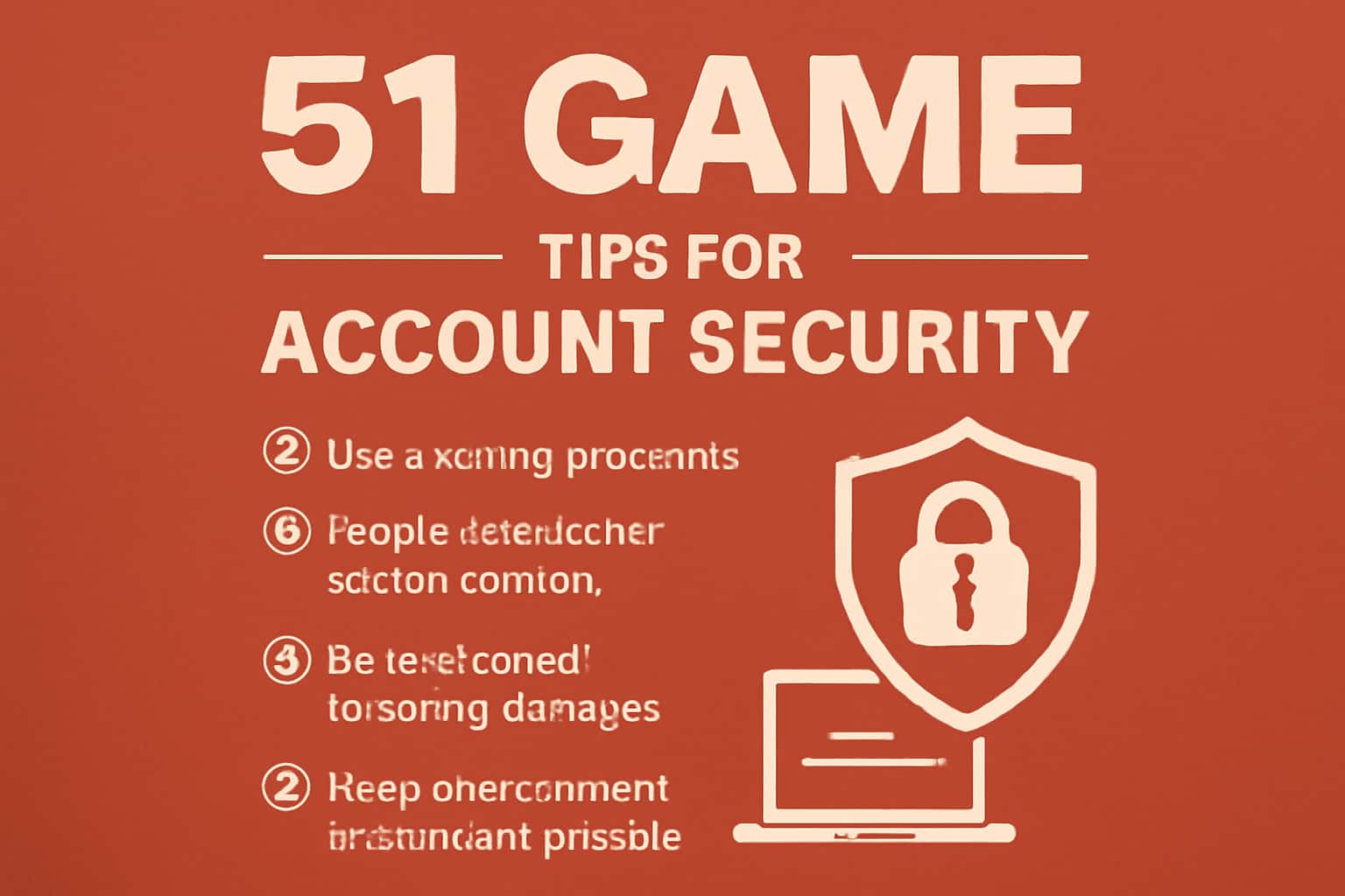 A futuristic design illustrating account security tips for 51 Game.